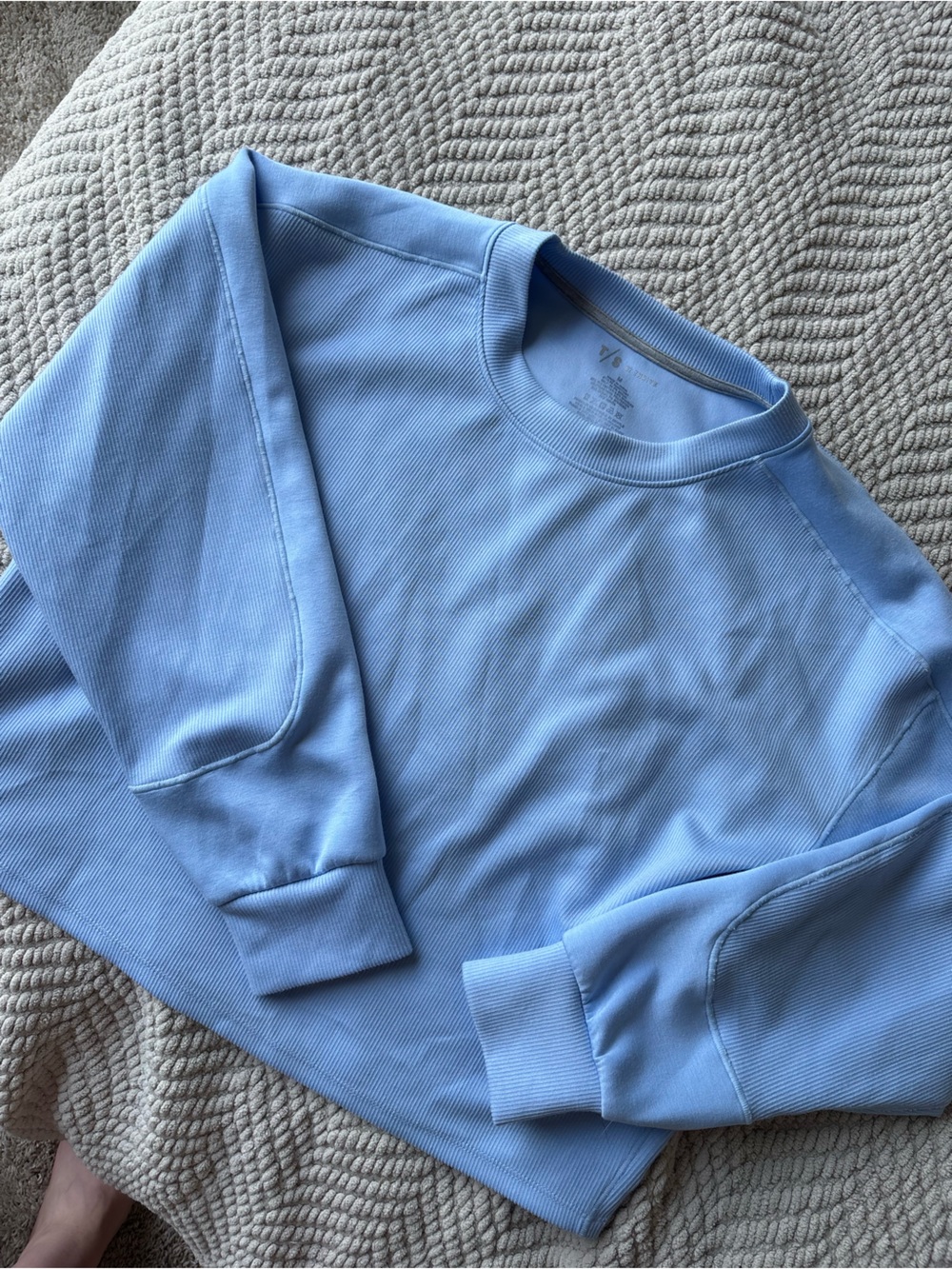 Thrive Light Blue Long Sleeve Ribbed Tee